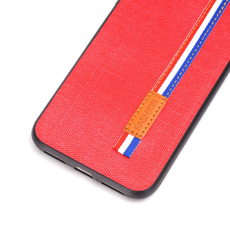 For iPhone X / XS Denim Texture Protective Back Cover Case with Lanyard