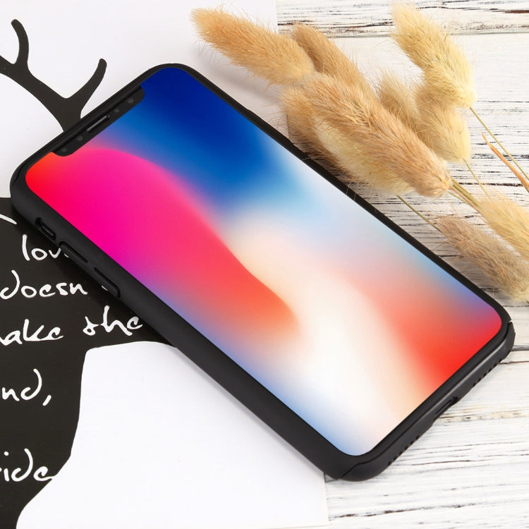 For iPhone X 360 Degree Full Coverage Detachable PC Protective Cover Case with Tempered Glass Film