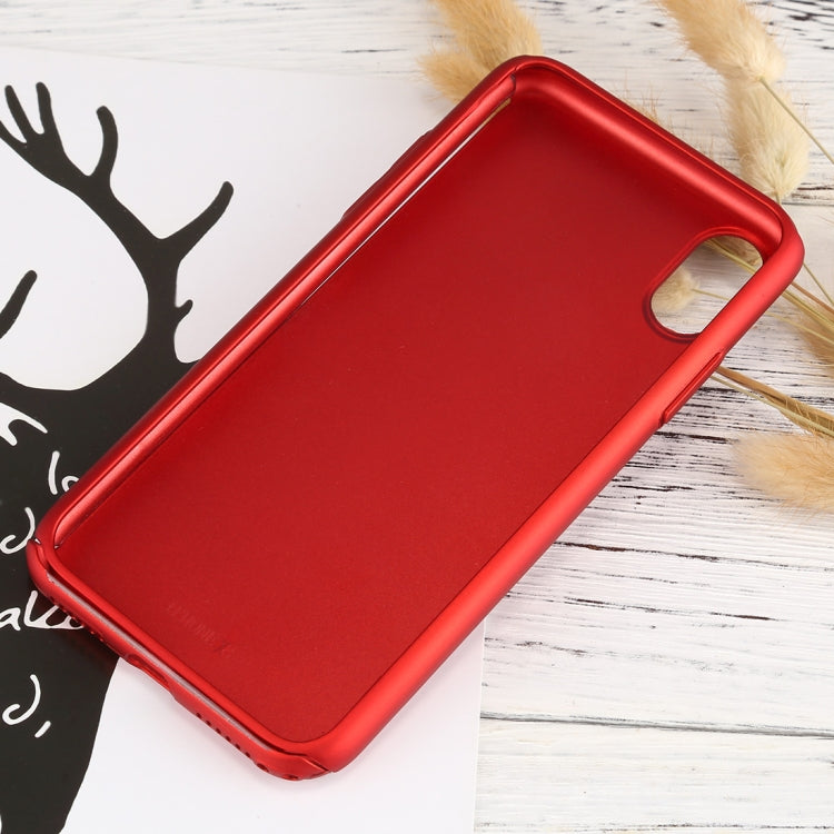 For iPhone X 360 Degree Full Coverage Detachable PC Protective Cover Case with Tempered Glass Film