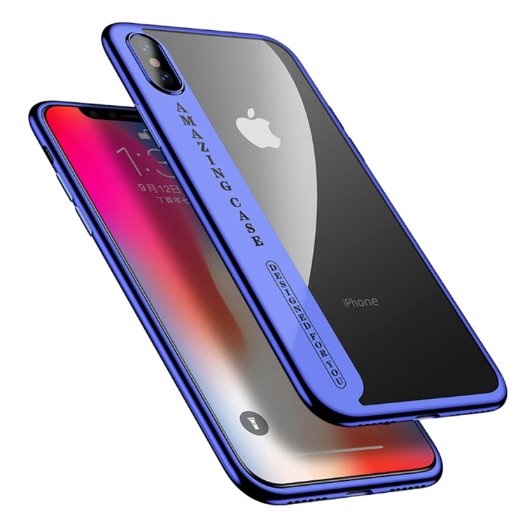 For iPhone X CAFELE Ultra-thin Electroplating Soft TPU Protective Back Cover Case with Ring Holder