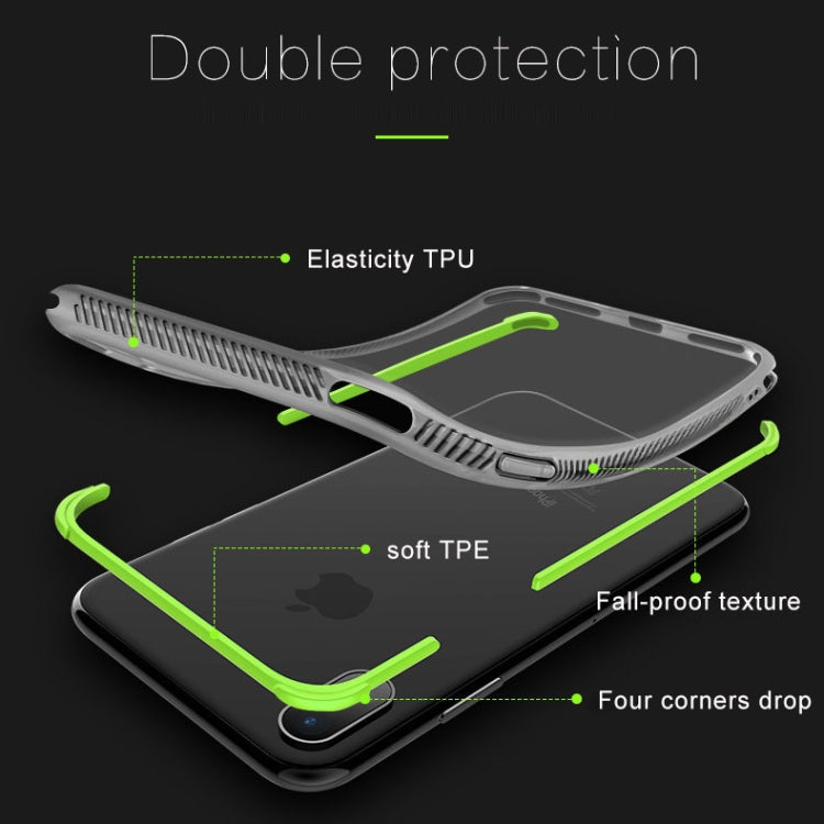 For iPhone X / XS TPU + TPE Shockproof Transparent Protective Case