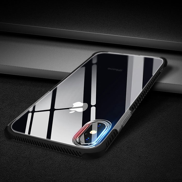 For iPhone X / XS TPU + TPE Shockproof Transparent Protective Case
