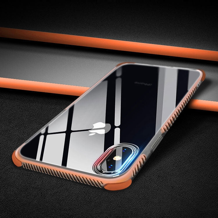 For iPhone X / XS TPU + TPE Shockproof Transparent Protective Case