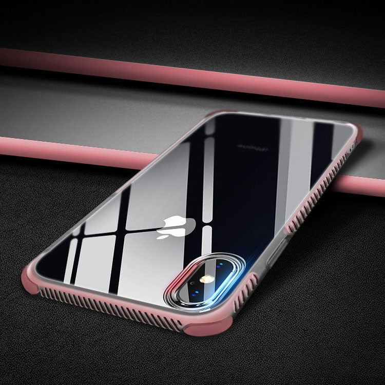 For iPhone X / XS TPU + TPE Shockproof Transparent Protective Case