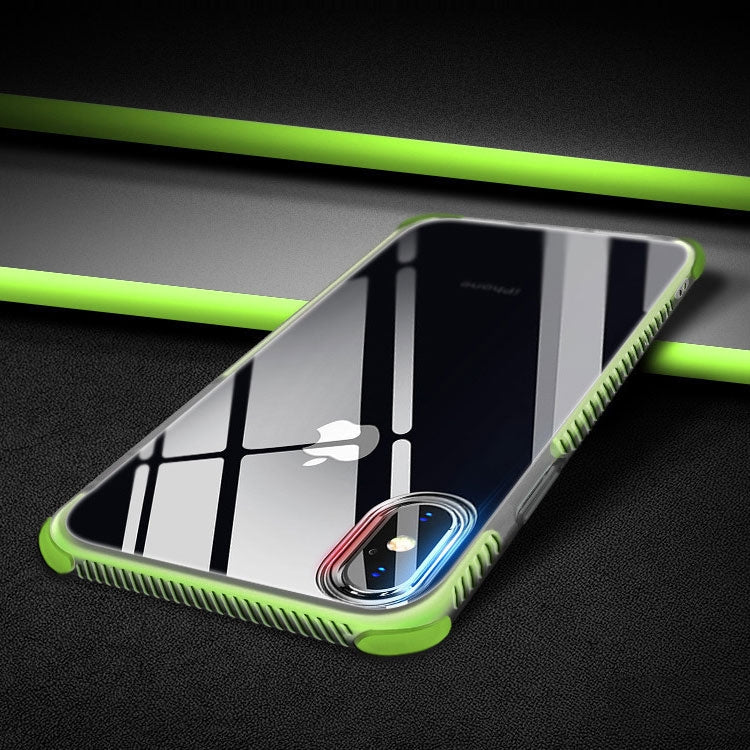 For iPhone X / XS TPU + TPE Shockproof Transparent Protective Case