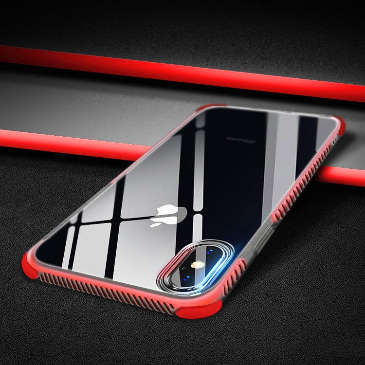 For iPhone X / XS TPU + TPE Shockproof Transparent Protective Case