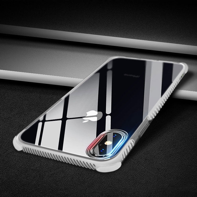 For iPhone X / XS TPU + TPE Shockproof Transparent Protective Case