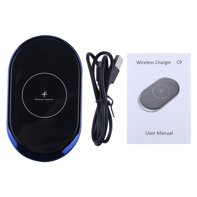 C9 Portable ABS 5V/2A Fast Charging Qi Wireless Charger Pad, For iPhone, Galaxy, Huawei, Xiaomi, LG, HTC and Other QI Standard Smart Phones