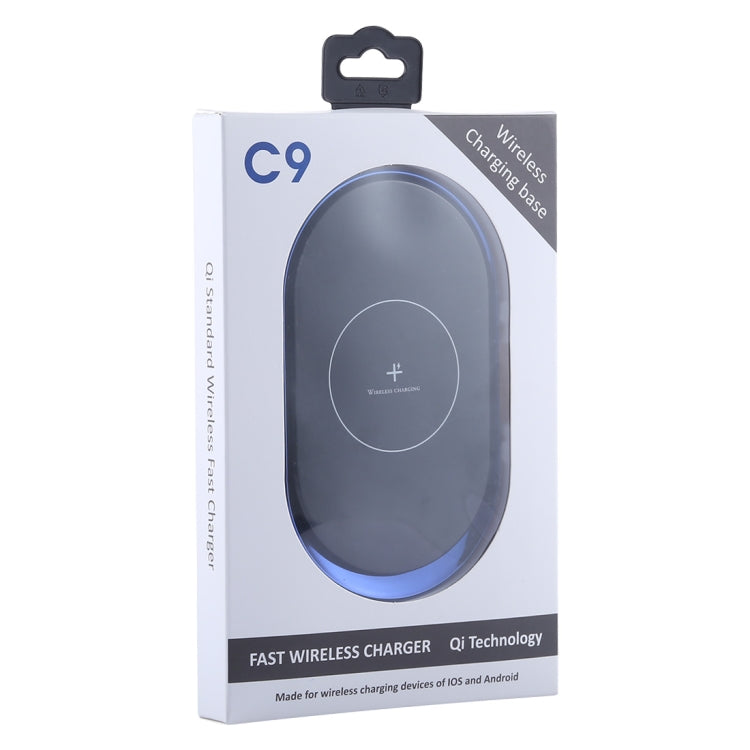 C9 Portable ABS 5V/2A Fast Charging Qi Wireless Charger Pad, For iPhone, Galaxy, Huawei, Xiaomi, LG, HTC and Other QI Standard Smart Phones