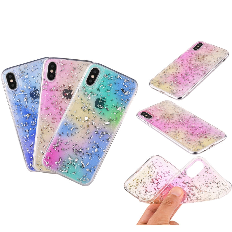 For iPhone X / XS Gradient Gold Foil Pattern Case