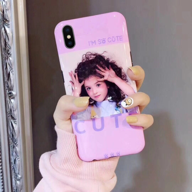 For iPhone X / XS IMD Cute Girl Pattern Soft Protective Back Case