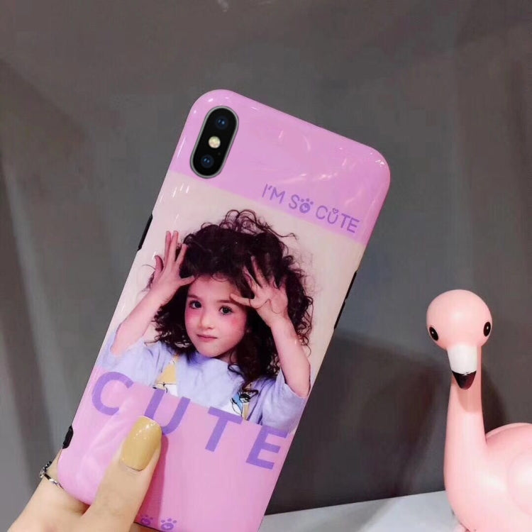 For iPhone X / XS IMD Cute Girl Pattern Soft Protective Back Case
