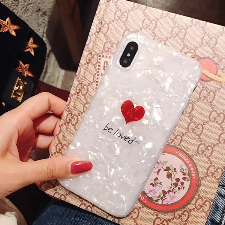 For iPhone X / XS IMD Red Love Heart Pattern Protective Back Case Cover