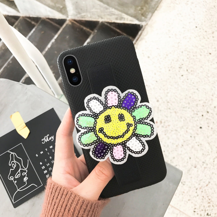 For iPhone X / XS Protective Back Case Cover with Sunflower Wristband