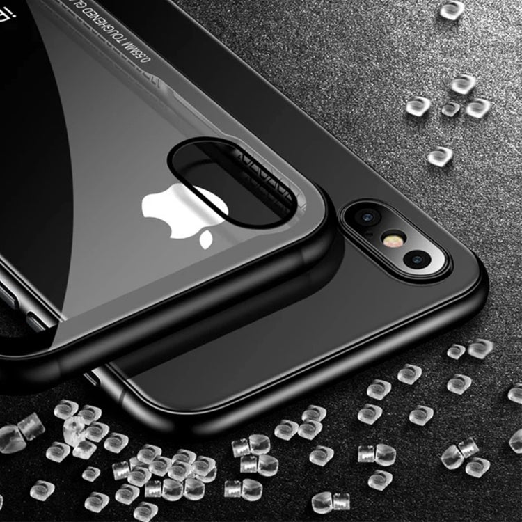 For iPhone X / XS CAFELE TPU + Tempered Glass Shockproof Protective Back Cover Case