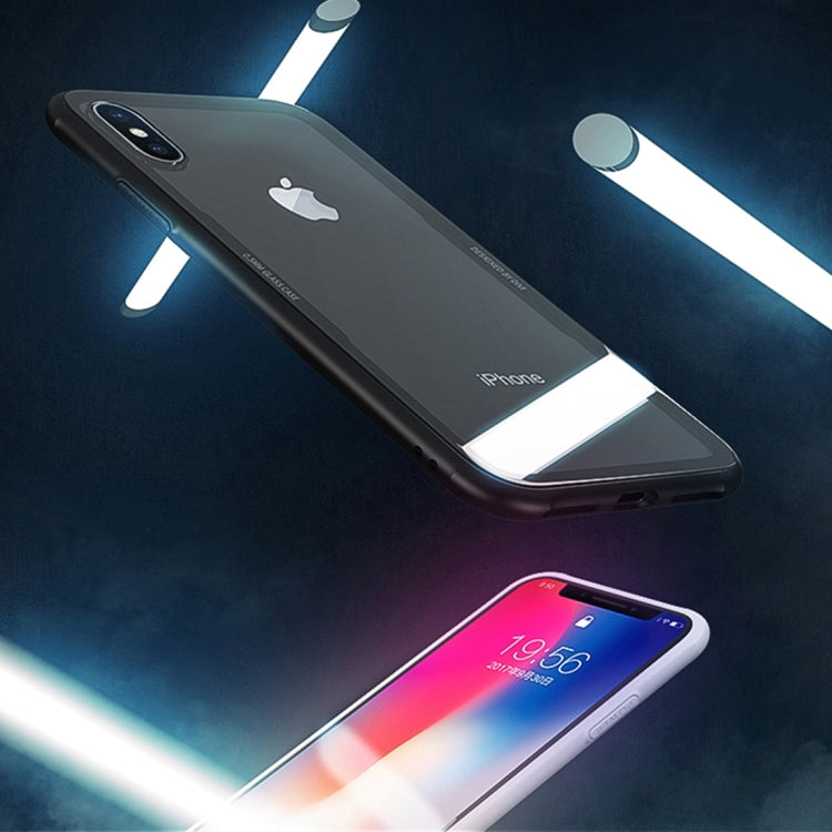 For iPhone X / XS CAFELE TPU + Tempered Glass Shockproof Protective Back Cover Case