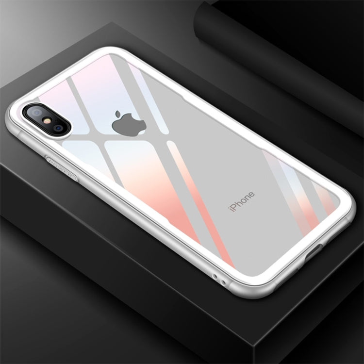 For iPhone X / XS CAFELE TPU + Tempered Glass Shockproof Protective Back Cover Case