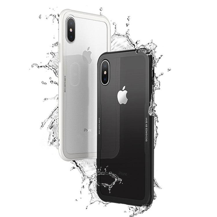 For iPhone X / XS CAFELE TPU + Tempered Glass Shockproof Protective Back Cover Case