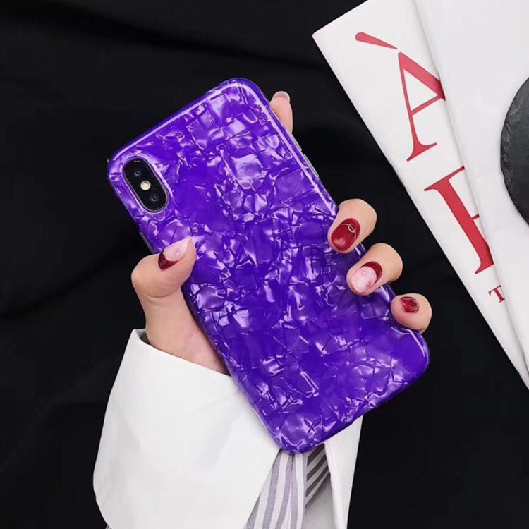 For iPhone X / XS IMD Purple Shell Pattern Protective Back Case Cover