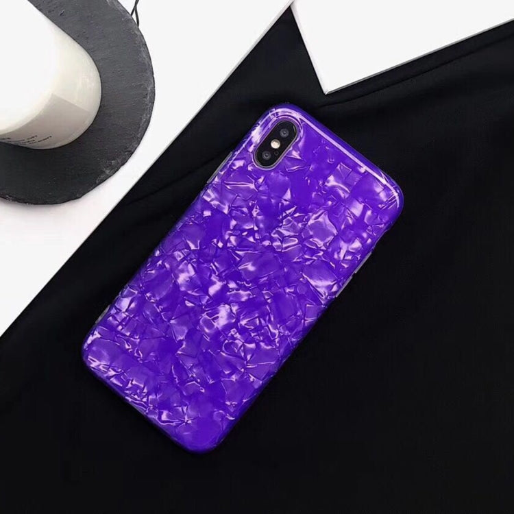 For iPhone X / XS IMD Purple Shell Pattern Protective Back Case Cover