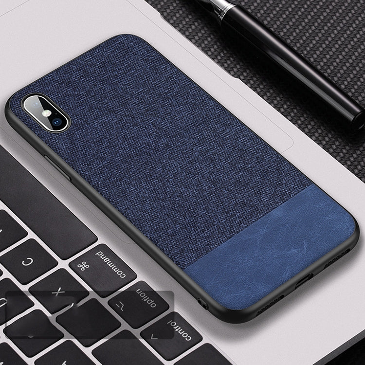 For iPhone X CAFELE Simple Series PC+Fabric+TPU Edge Protective Back Cover Case