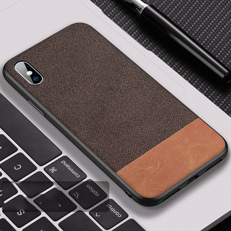 For iPhone X CAFELE Simple Series PC+Fabric+TPU Edge Protective Back Cover Case