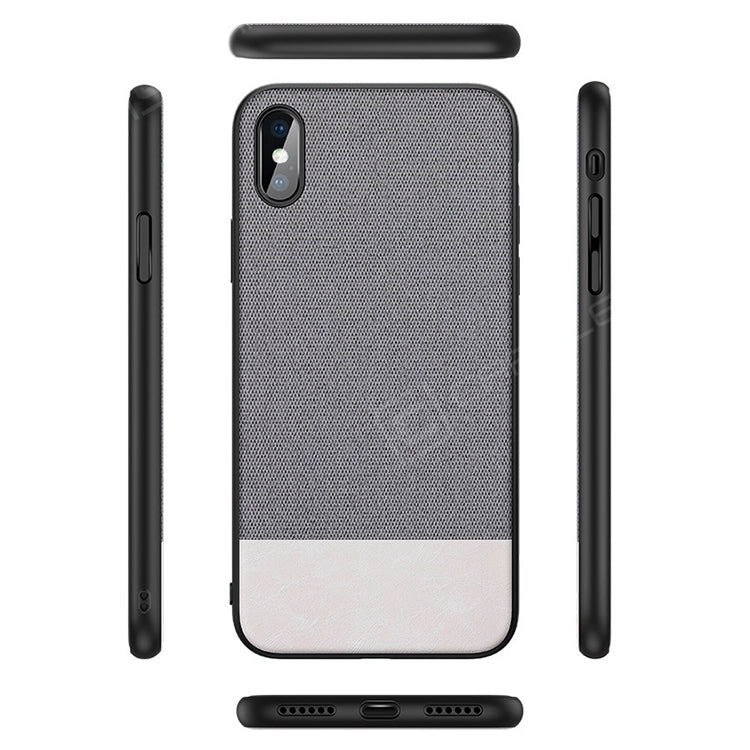 For iPhone X CAFELE Simple Series PC+Fabric+TPU Edge Protective Back Cover Case