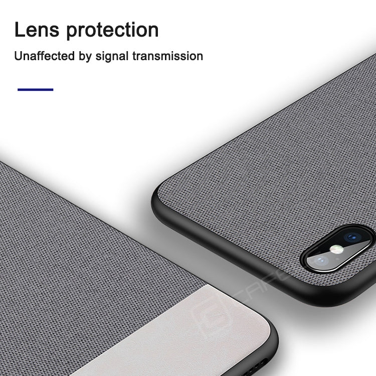 For iPhone X CAFELE Simple Series PC+Fabric+TPU Edge Protective Back Cover Case