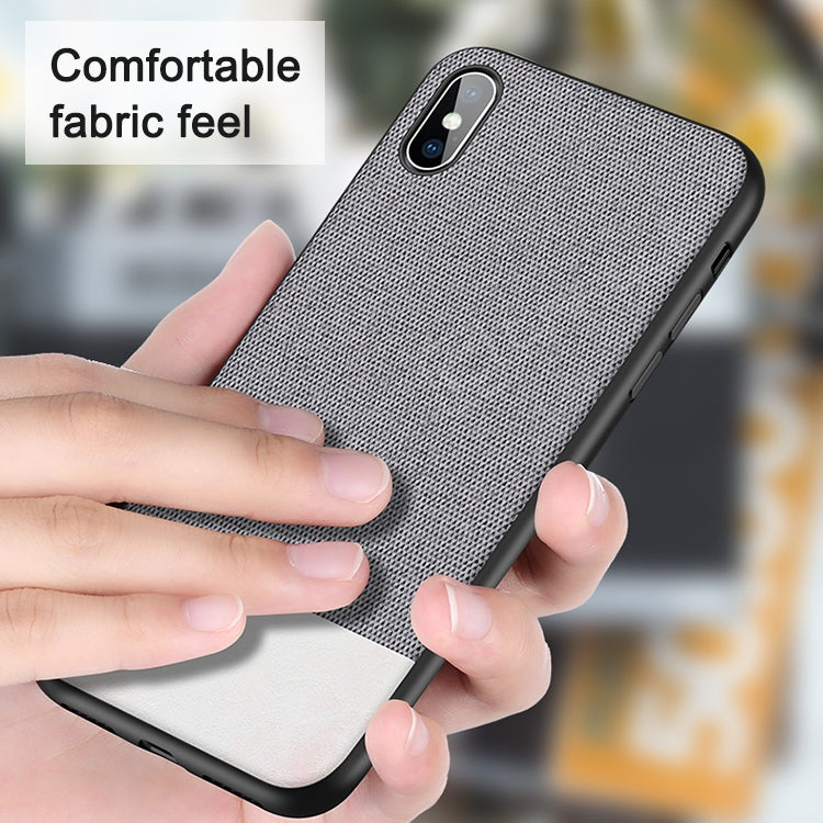 For iPhone X CAFELE Simple Series PC+Fabric+TPU Edge Protective Back Cover Case