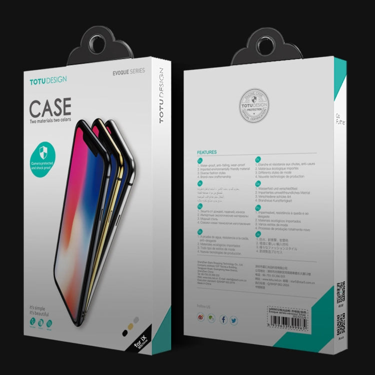 For iPhone X / XS TOTUDESIGN TPU + PC Dropproof Protective Bumper Frame  (Gold)