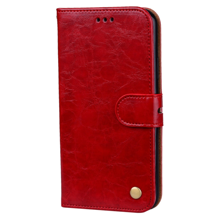 For iPhone X / XS Business Style Oil Wax Texture Horizontal Flip Leather Case with Holder & Card Slots & Wallet