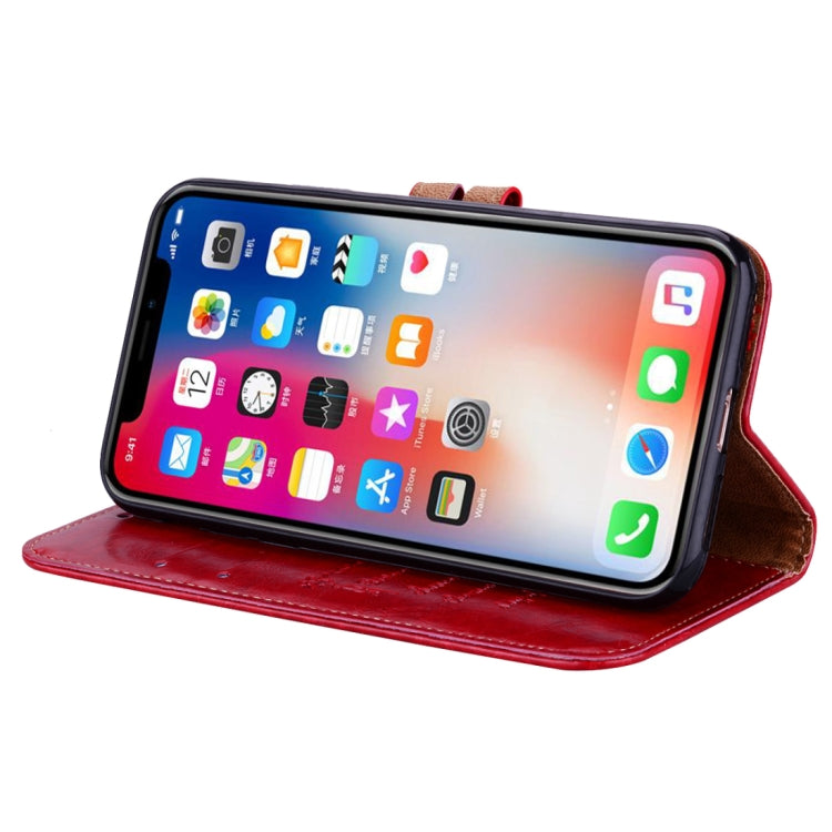 For iPhone X / XS Business Style Oil Wax Texture Horizontal Flip Leather Case with Holder & Card Slots & Wallet