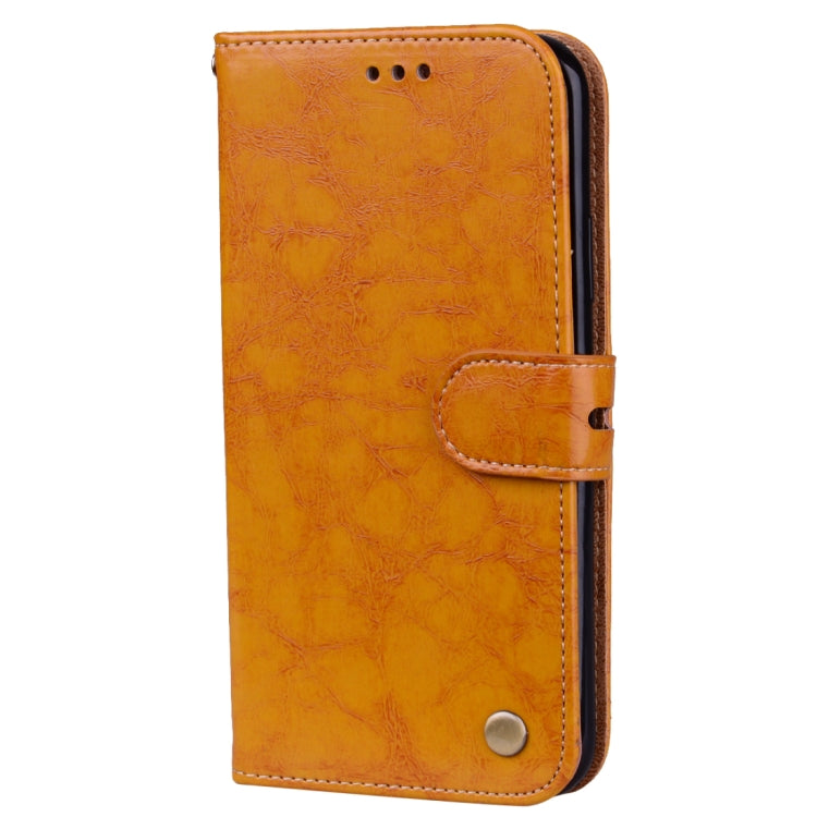 For iPhone X / XS Business Style Oil Wax Texture Horizontal Flip Leather Case with Holder & Card Slots & Wallet