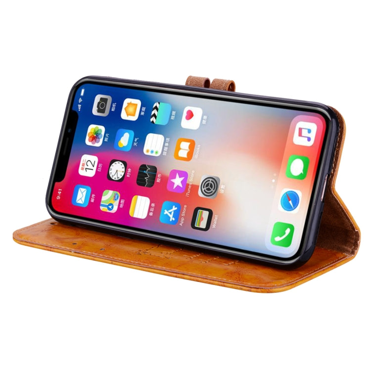 For iPhone X / XS Business Style Oil Wax Texture Horizontal Flip Leather Case with Holder & Card Slots & Wallet
