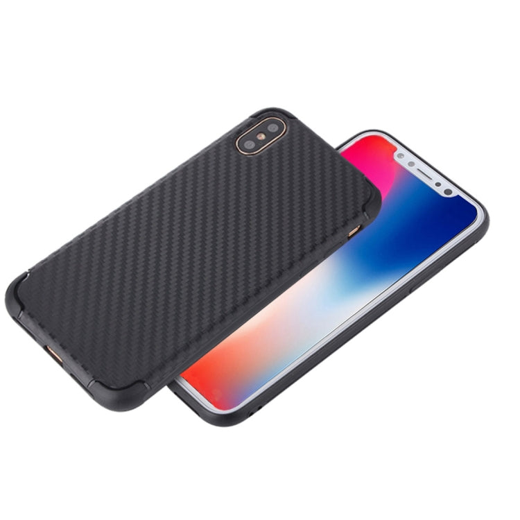 For iPhone X / XS Knit Texture TPU Dropproof Protective Back Cover Case