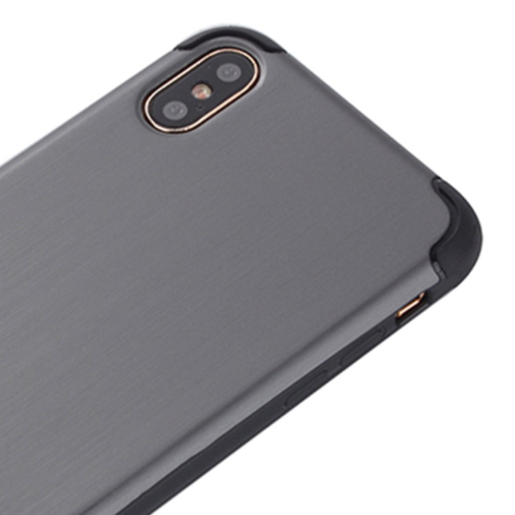 For iPhone X / XS Brushed Texture TPU Dropproof Protective Back Cover Case