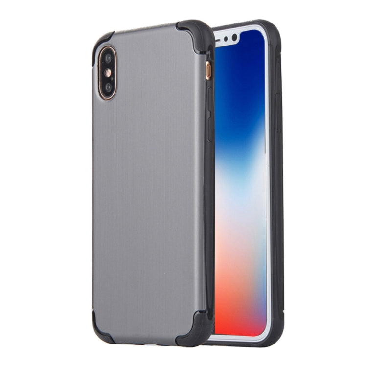 For iPhone X / XS Brushed Texture TPU Dropproof Protective Back Cover Case