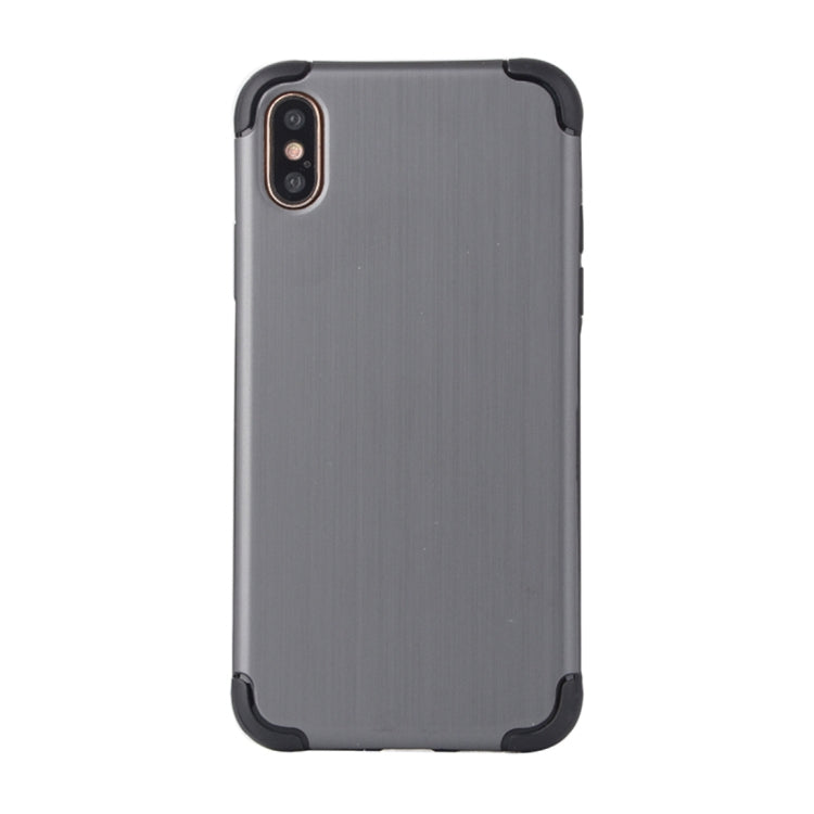 For iPhone X / XS Brushed Texture TPU Dropproof Protective Back Cover Case