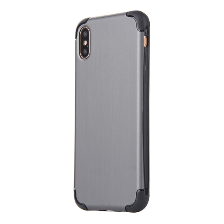 For iPhone X / XS Brushed Texture TPU Dropproof Protective Back Cover Case
