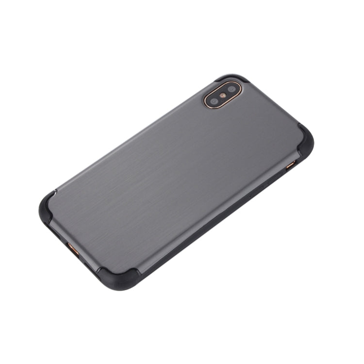 For iPhone X / XS Brushed Texture TPU Dropproof Protective Back Cover Case