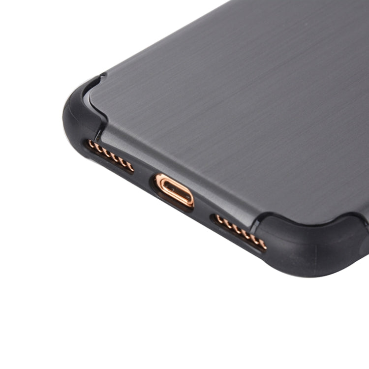 For iPhone X / XS Brushed Texture TPU Dropproof Protective Back Cover Case