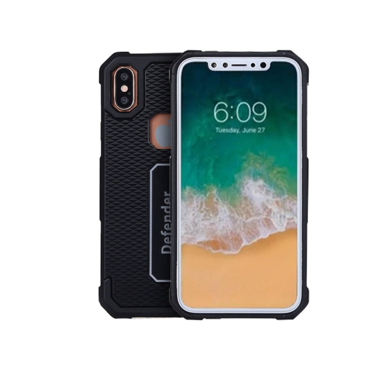For iPhone X / XS Quadrilateral Geometric Texture TPU Dropproof Protective Back Cover Case