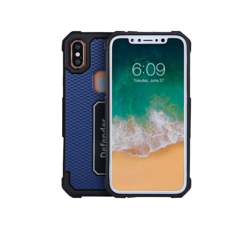 For iPhone X / XS Quadrilateral Geometric Texture TPU Dropproof Protective Back Cover Case