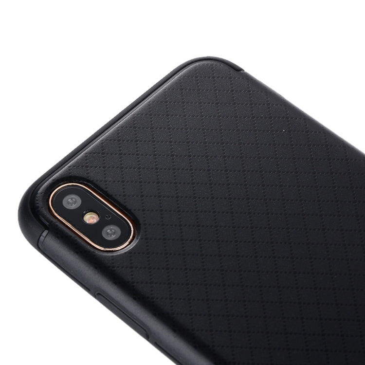 For iPhone X / XS Rhombus Texture TPU + PC Frosted Dropproof Protective Back Cover Case