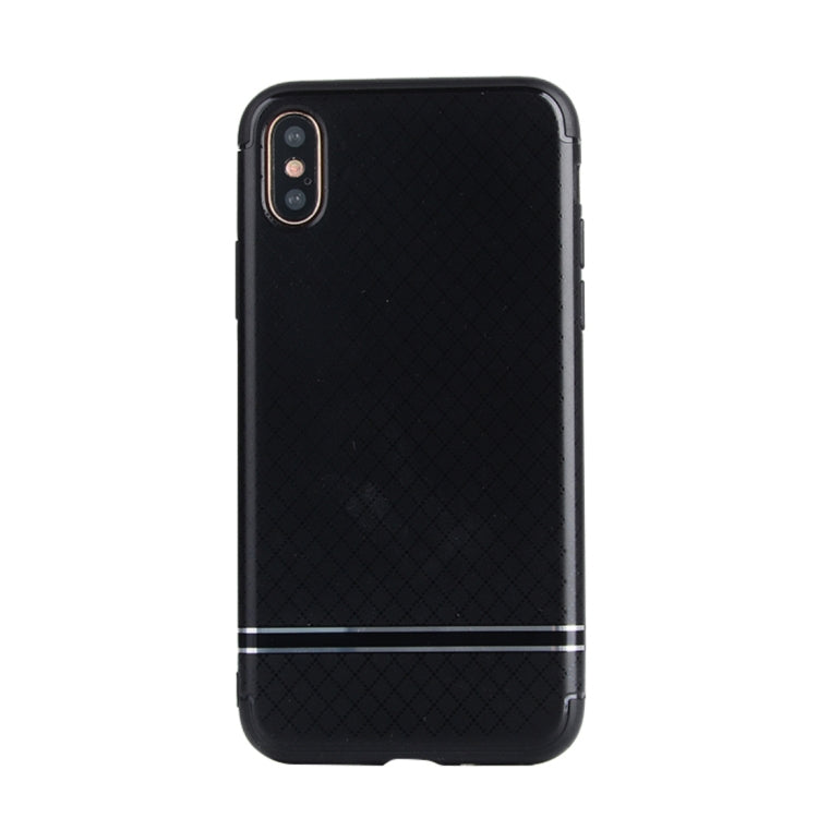 For iPhone X / XS Rhombus Texture TPU + PC Frosted Dropproof Protective Back Cover Case