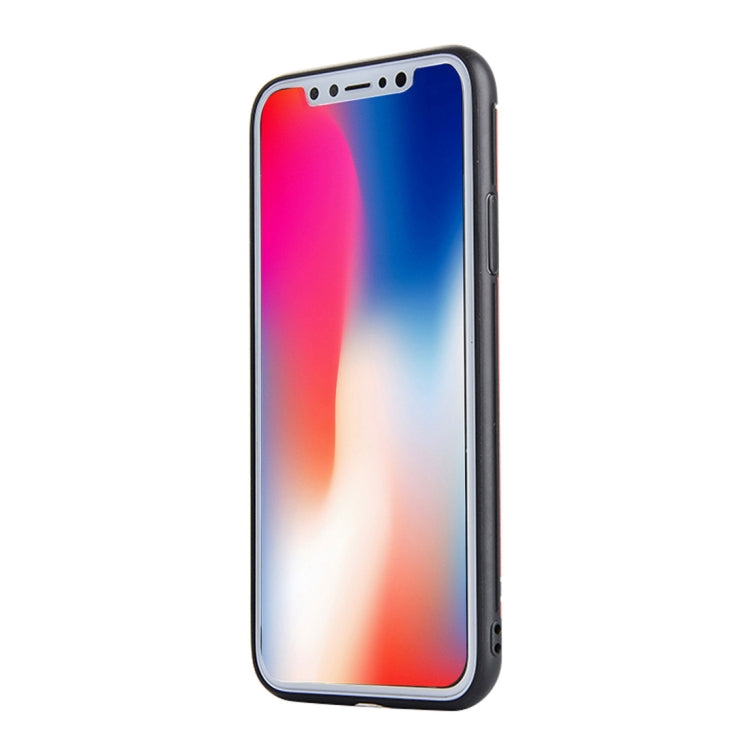 For iPhone X / XS Rhombus Texture TPU + PC Frosted Dropproof Protective Back Cover Case
