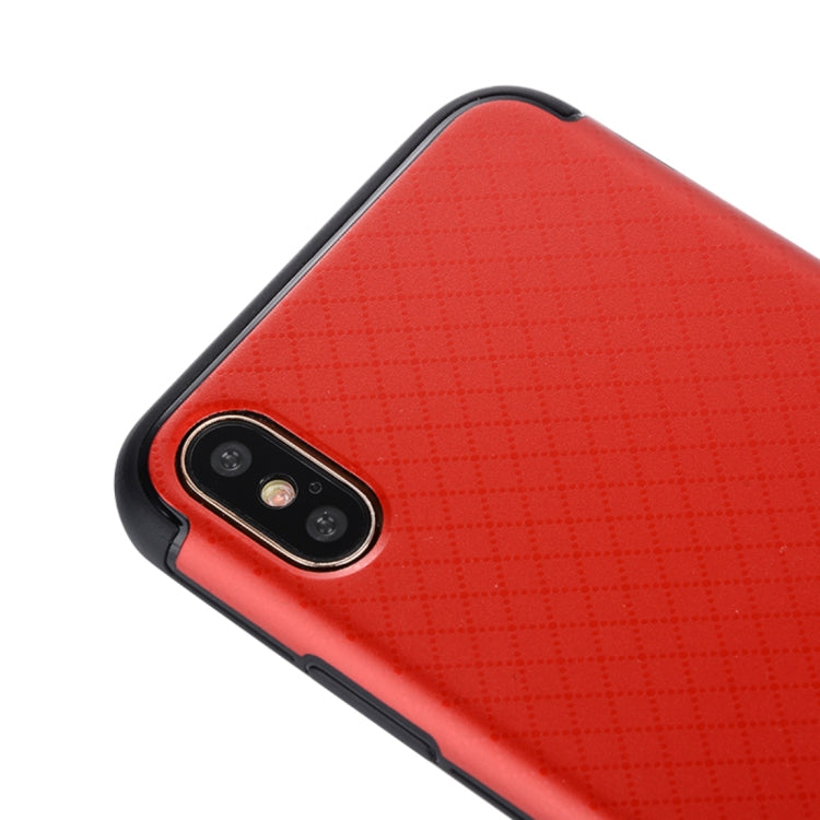 For iPhone X / XS Rhombus Texture TPU + PC Frosted Dropproof Protective Back Cover Case