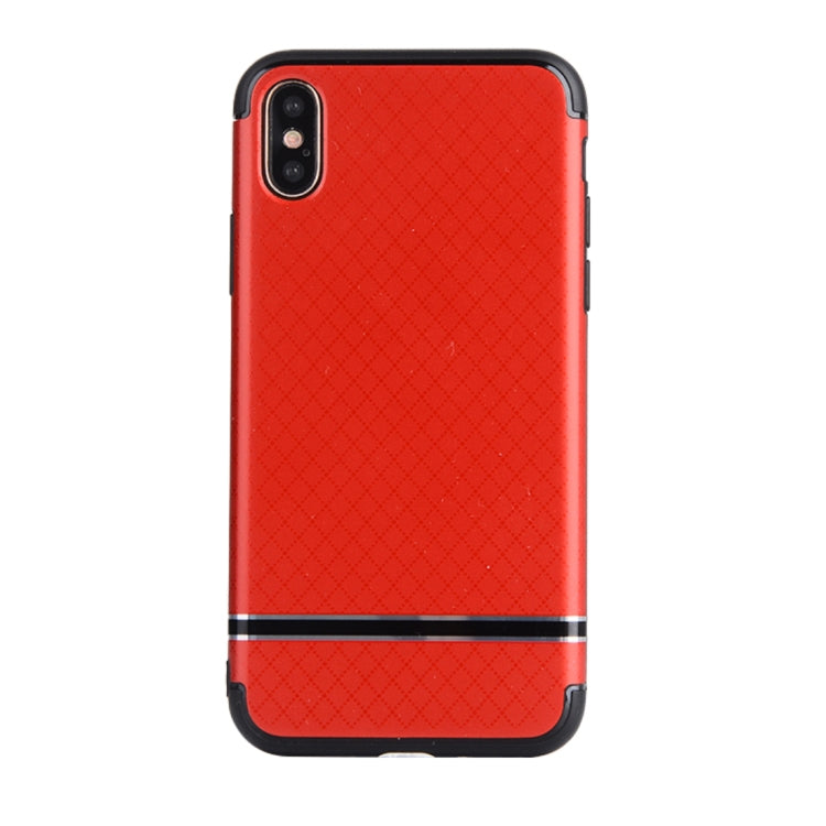 For iPhone X / XS Rhombus Texture TPU + PC Frosted Dropproof Protective Back Cover Case