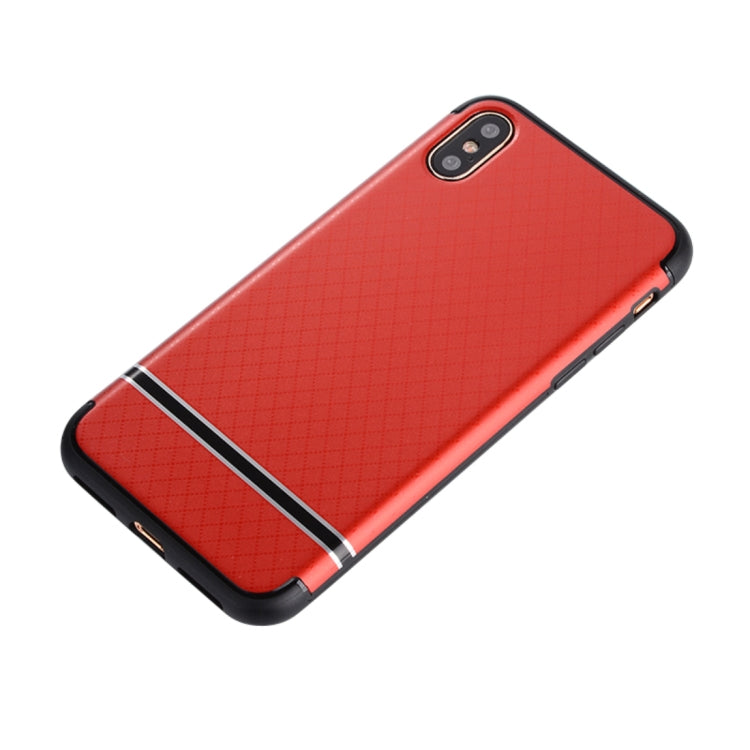 For iPhone X / XS Rhombus Texture TPU + PC Frosted Dropproof Protective Back Cover Case