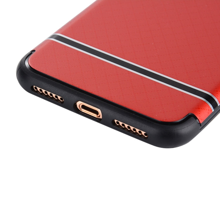 For iPhone X / XS Rhombus Texture TPU + PC Frosted Dropproof Protective Back Cover Case